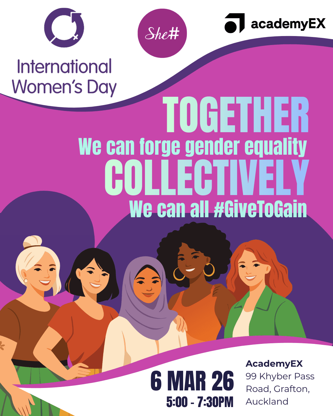 She Sharp & academyEX International Women's Day 2026 - Together We Can Forge Gender Equality Collectively
