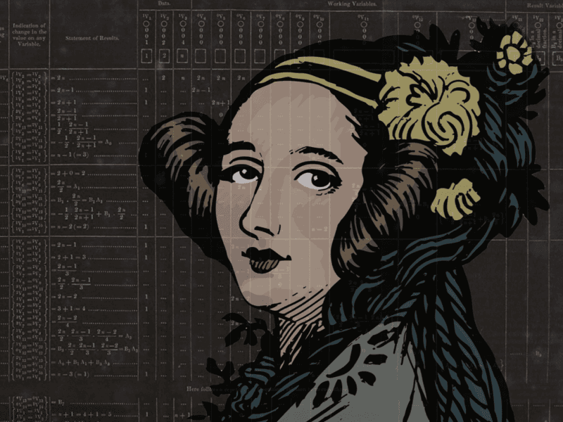 A graphic illustration of ada lovelace