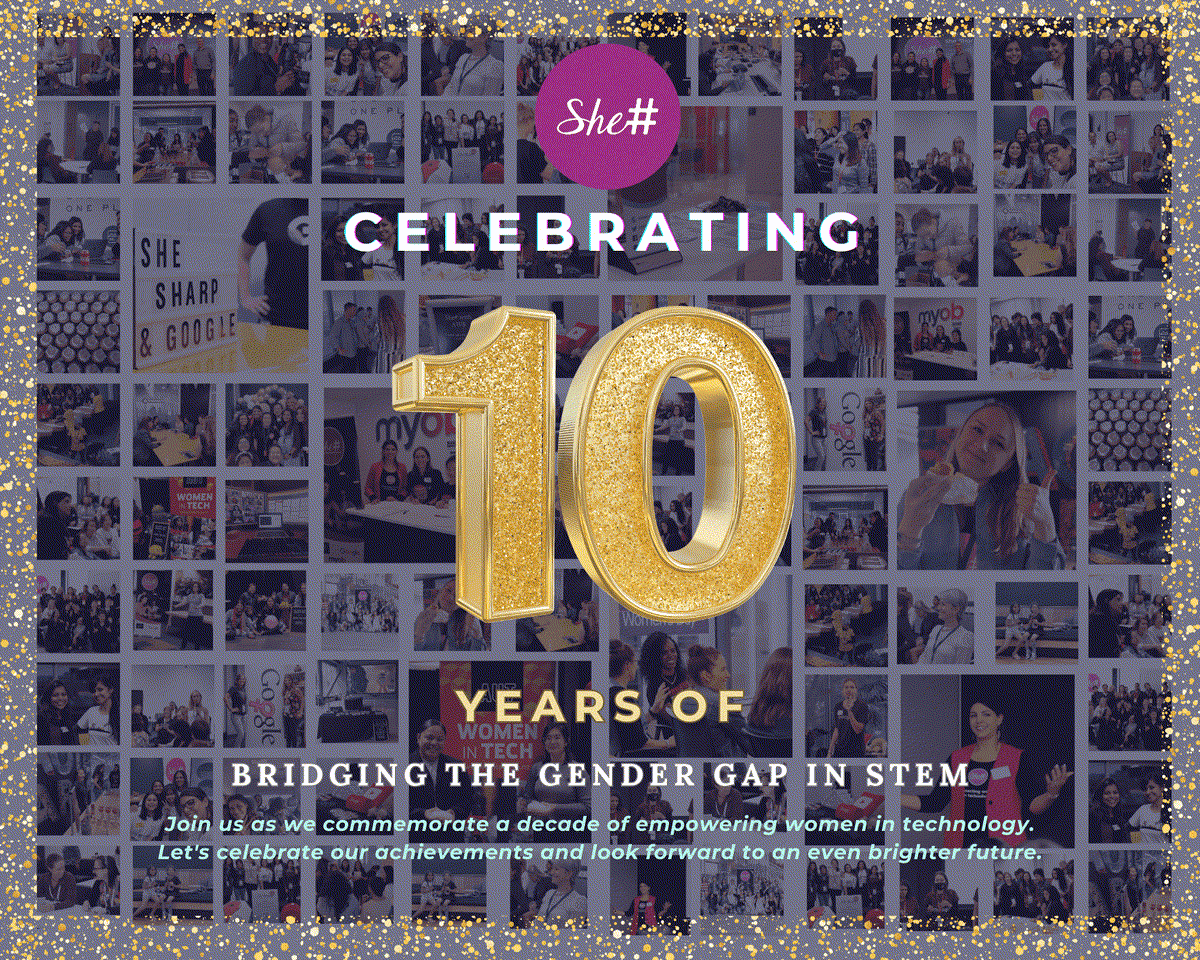 Landing card of She Sharp 10-Year Anniversary