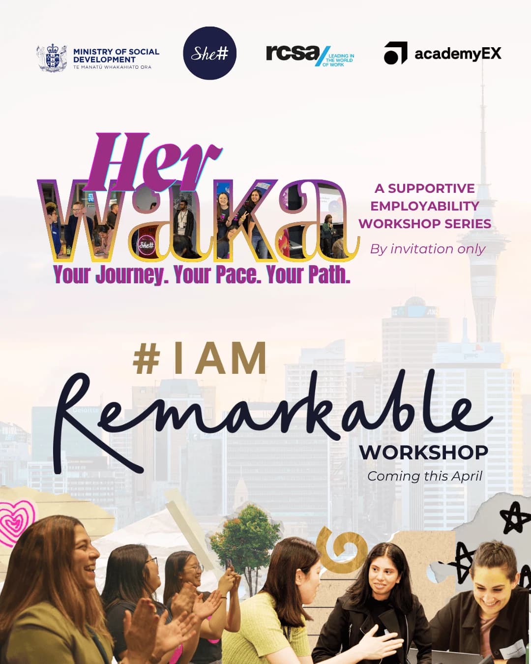 Her Waka April 2026 — #IAmRemarkable, delivered by SheSharp in Auckland
