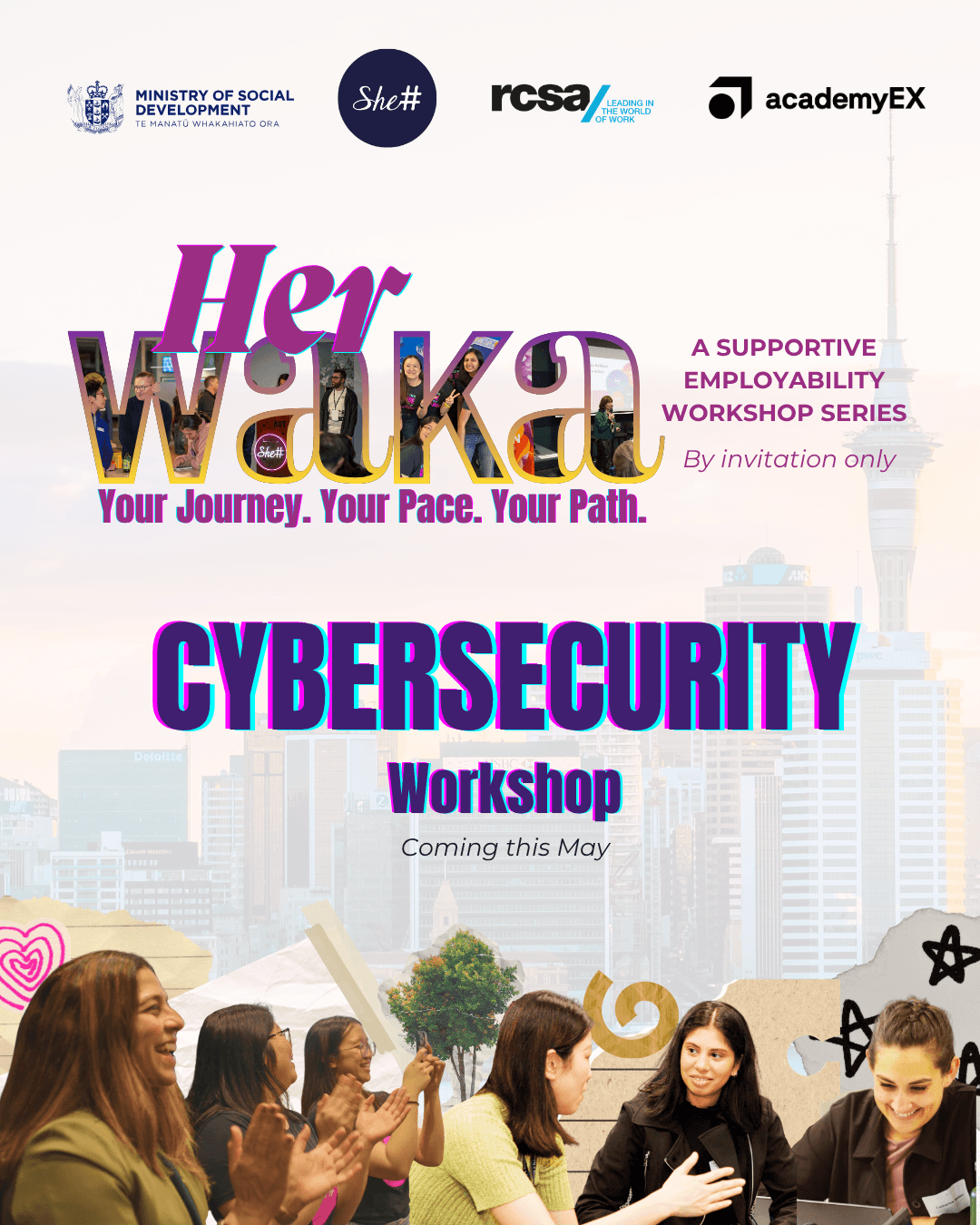 Her Waka May 2026 — Cybersecurity Workshop, delivered by SheSharp, Ministry of Social Development and academyEX