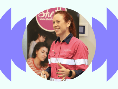 Banner image of a lady speaking