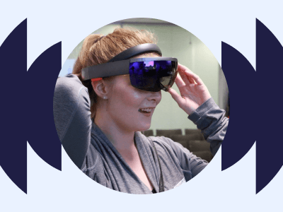 Person wearing VR goggles