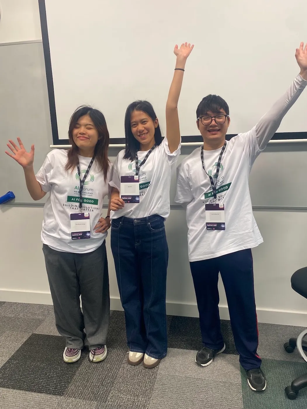 The 5-senses team at the Aotearoa AI Hackathon Festival 2026.
