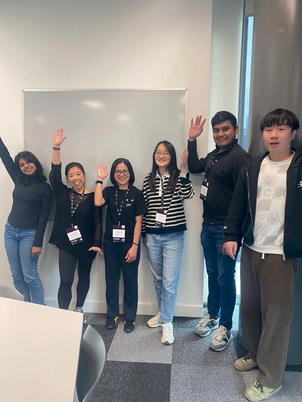 The kpi-kaitiaki-positive-impact team on Friday night at the Aotearoa AI Hackathon Festival 2026.