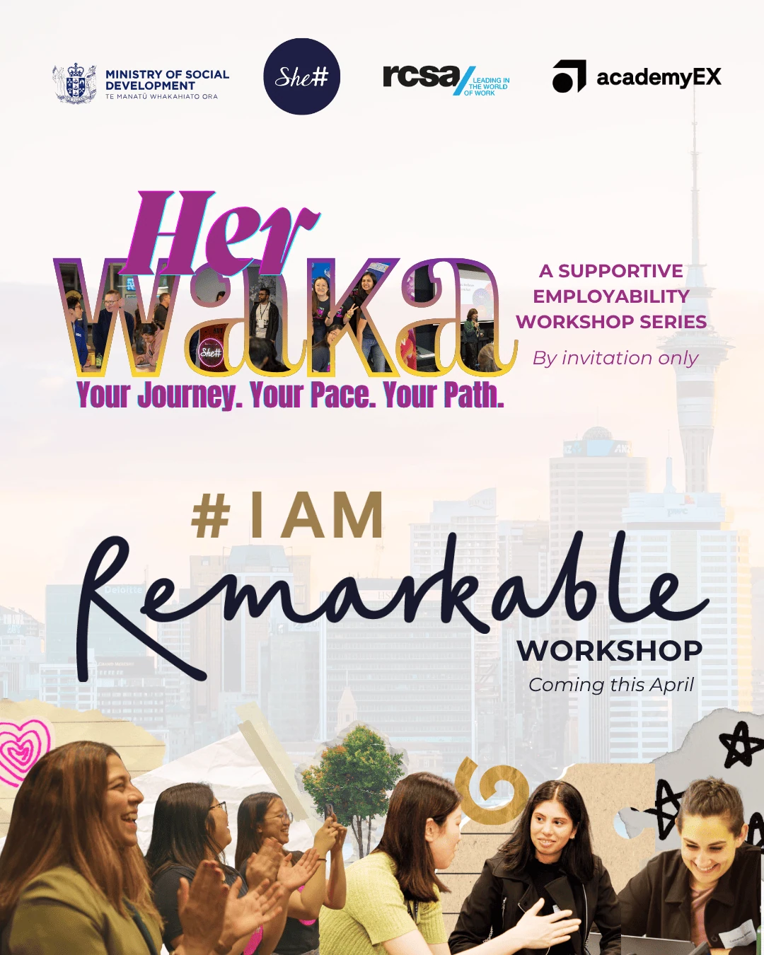 Her Waka April 2026 — #IAmRemarkable, delivered by SheSharp in Auckland