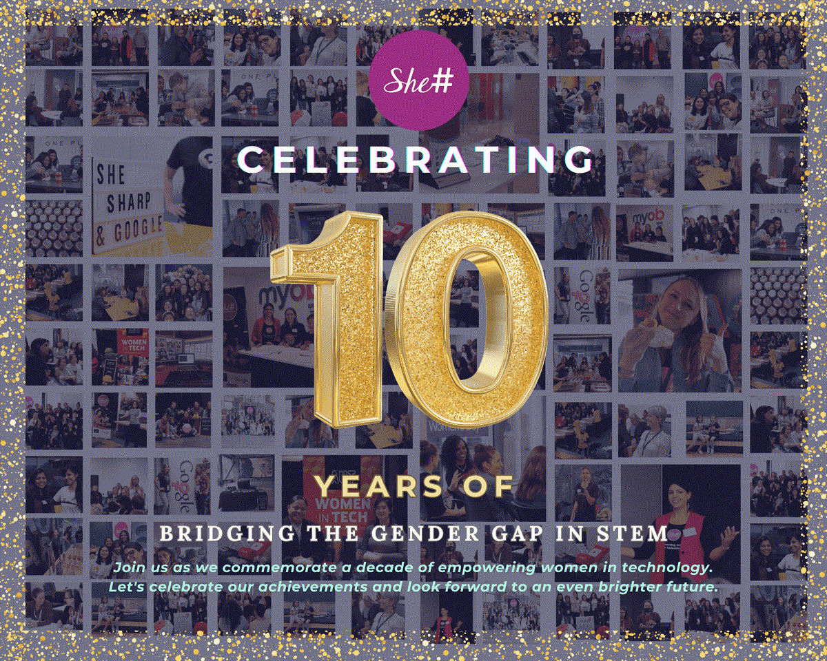 Landing card of She Sharp 10-Year Anniversary